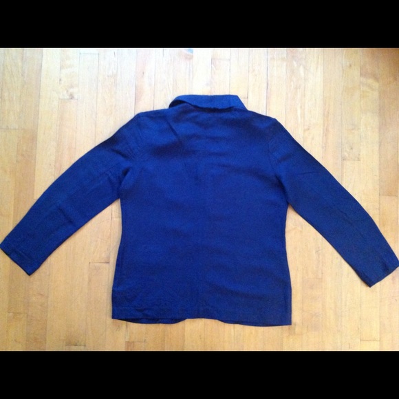 Forever 21 Women's Navy Blue Linen Blazer Size Medium - Picture 3 of 10